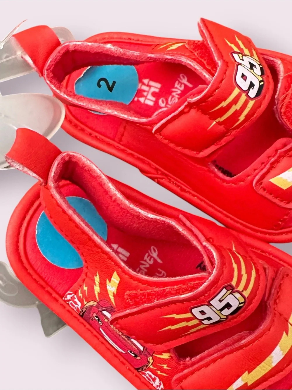 Disney Baby Cars Red Lightning McQueen Sandals for Baby Size 2 NWOT